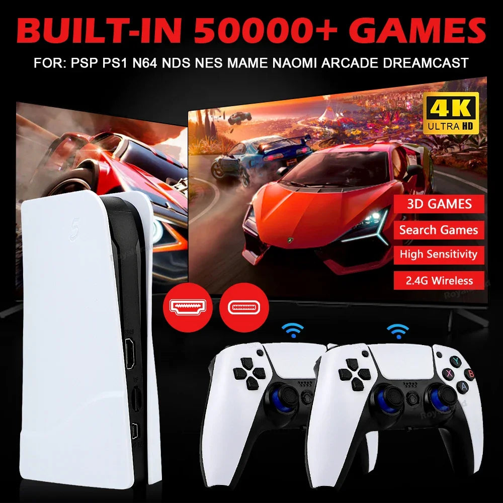 GB5 Retro Game Console 256GB 50000 Games With Two Gamepads
