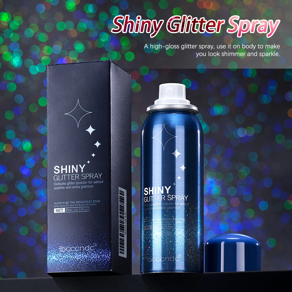 60ml Waterproof Gloss Silver Glitter Spray for Body and Face