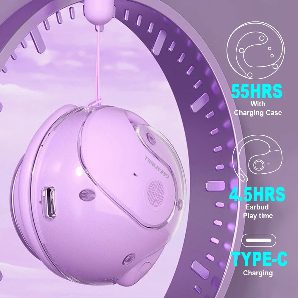 GreatWall AI Real-Time Translation Wireless Bluetooth Earphones Supporting Over 100 Voice Languages