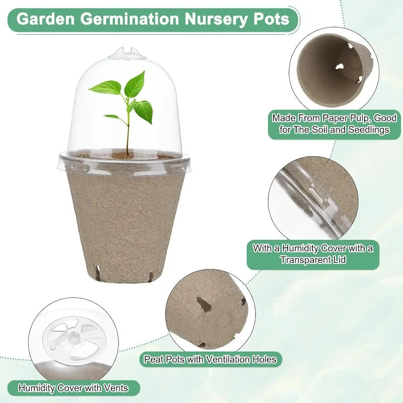 40 Pack Peat Pots 3.15 Inch Round Germination Nursery Pots