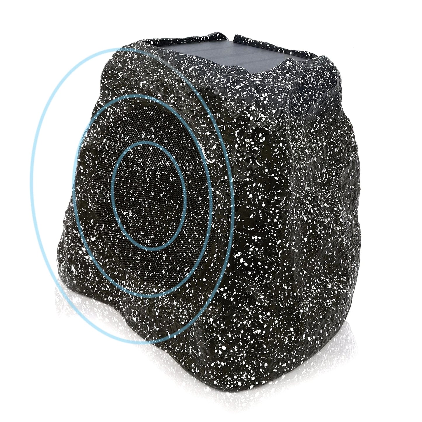 Herdio 8" Rock Speakers Outdoor IPX7 Waterproof Bluetooth Wireless Solar Powered Max 120W With Rechargeable Battery For Garden