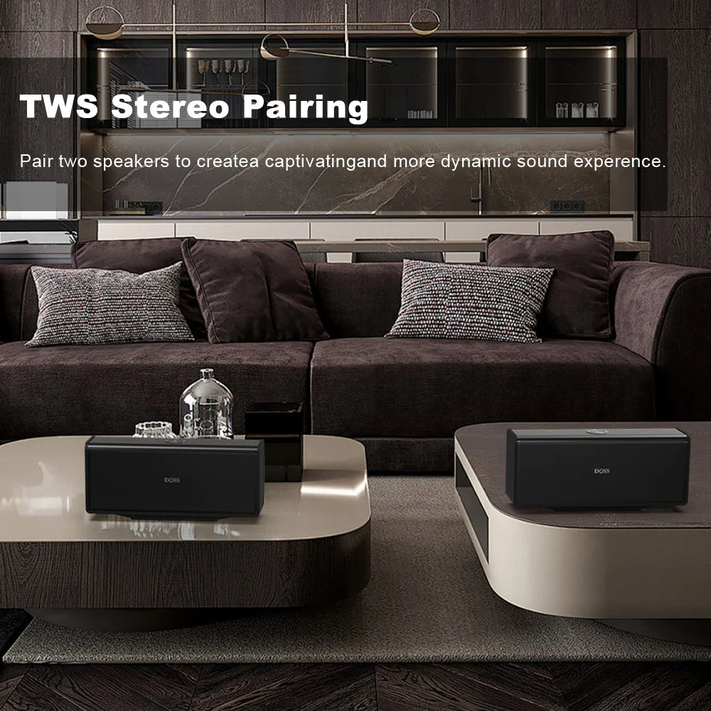 Doss Home Bluetooth Speaker 80W TWS Stereo Pairing 18 Hours