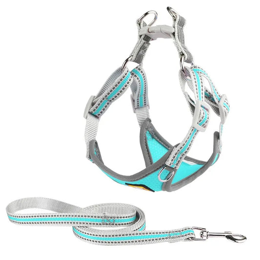 Amaz  Seller Breathable Adjustable Reflective Pet Dog Harness Set with Leash for Small Medium Dogs