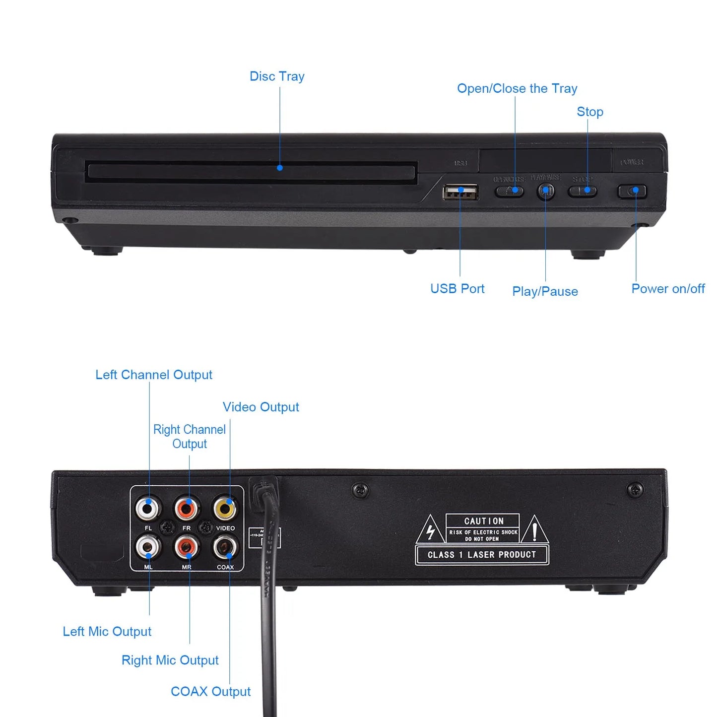 CD Player DVD CD Disc Player DVD-225 Home DVD Player DVD CD Disc Player Digital Multimedia Player AV Output with Remote Control