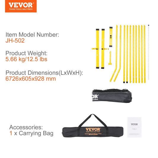 VEVOR Portable Pickleball Net System 22FT Full Court Official Regulation Size Pickle Ball Nets Indoor & Outdoor with Court Line