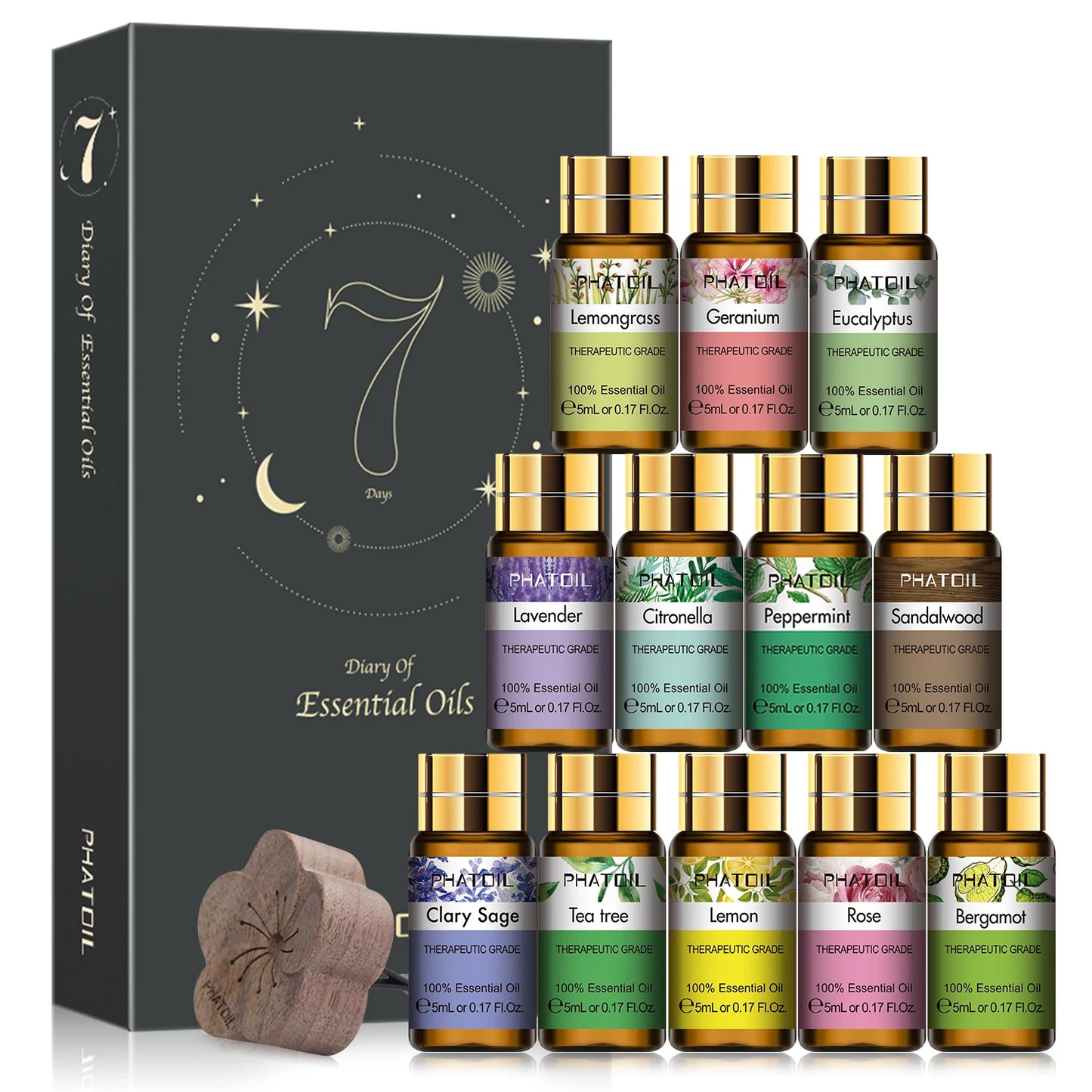 PHATOIL Pure Natural Aromatherapy Essential Oils Set for Candles Scented Aromatic Diffuser Essences for Humidifier Essential Oil