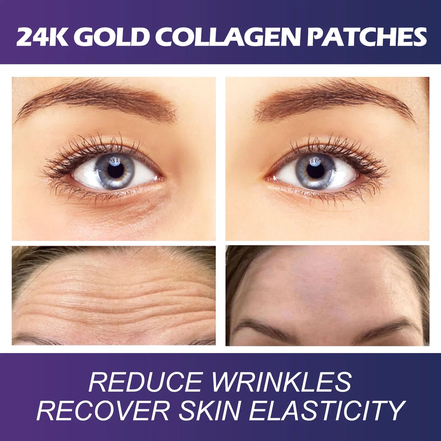 24k Gold Eye Mask Lifting Forehead Line Removal Eye Bag Firming Anti Aging Frown Treatment Smoothing Anti Wrinkle Forehead Patch