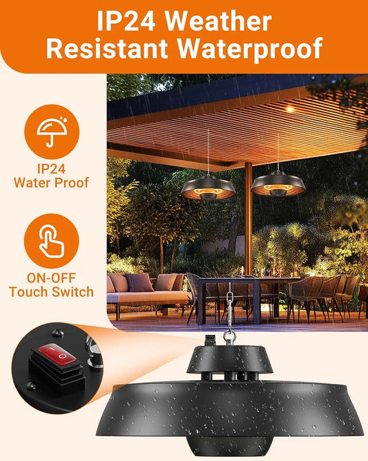 Patio Heater 1500W Outdoor Hanging Infrared With Remote