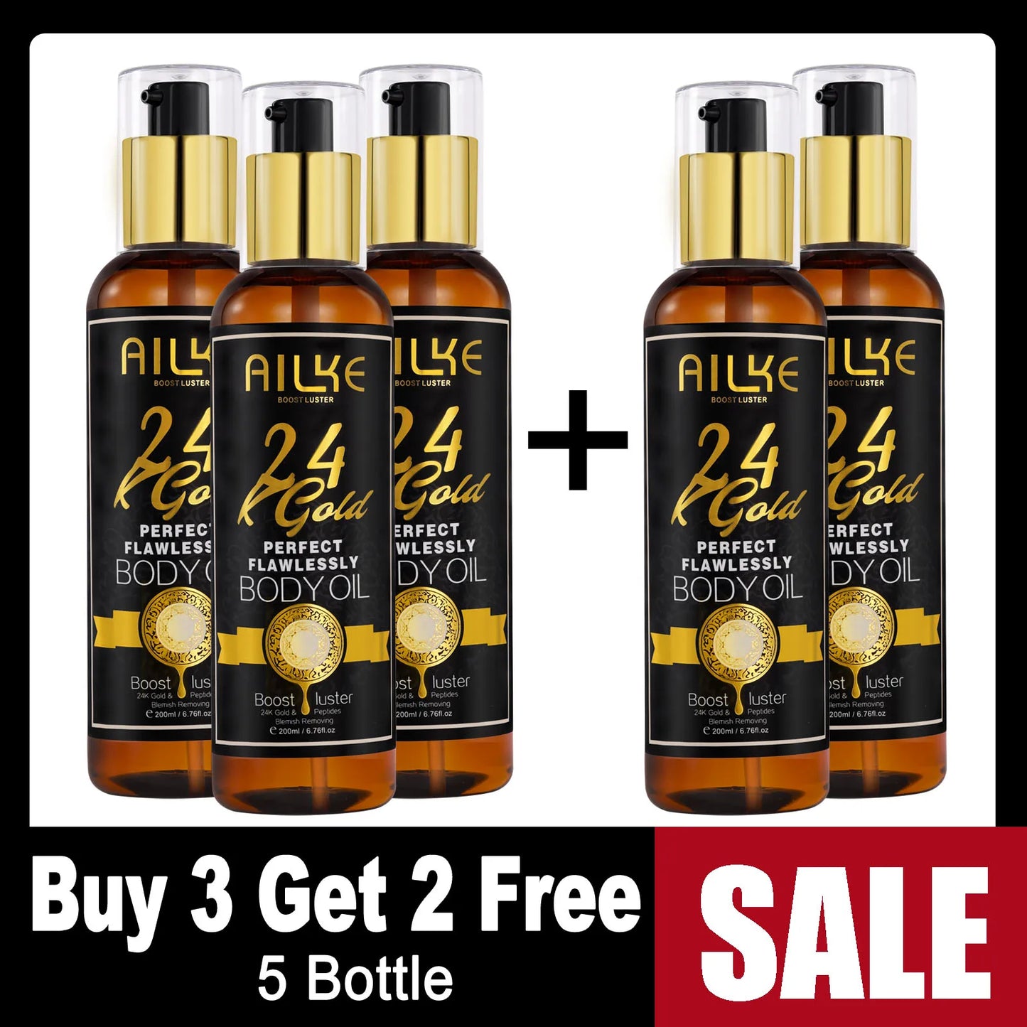 AILKE 24k Gold Perfect Flawlessly Soap, Brighten Skin, Oil Control, Exfoliating, Long-Lasting Scent, For Face & Body, 200g/7 oz