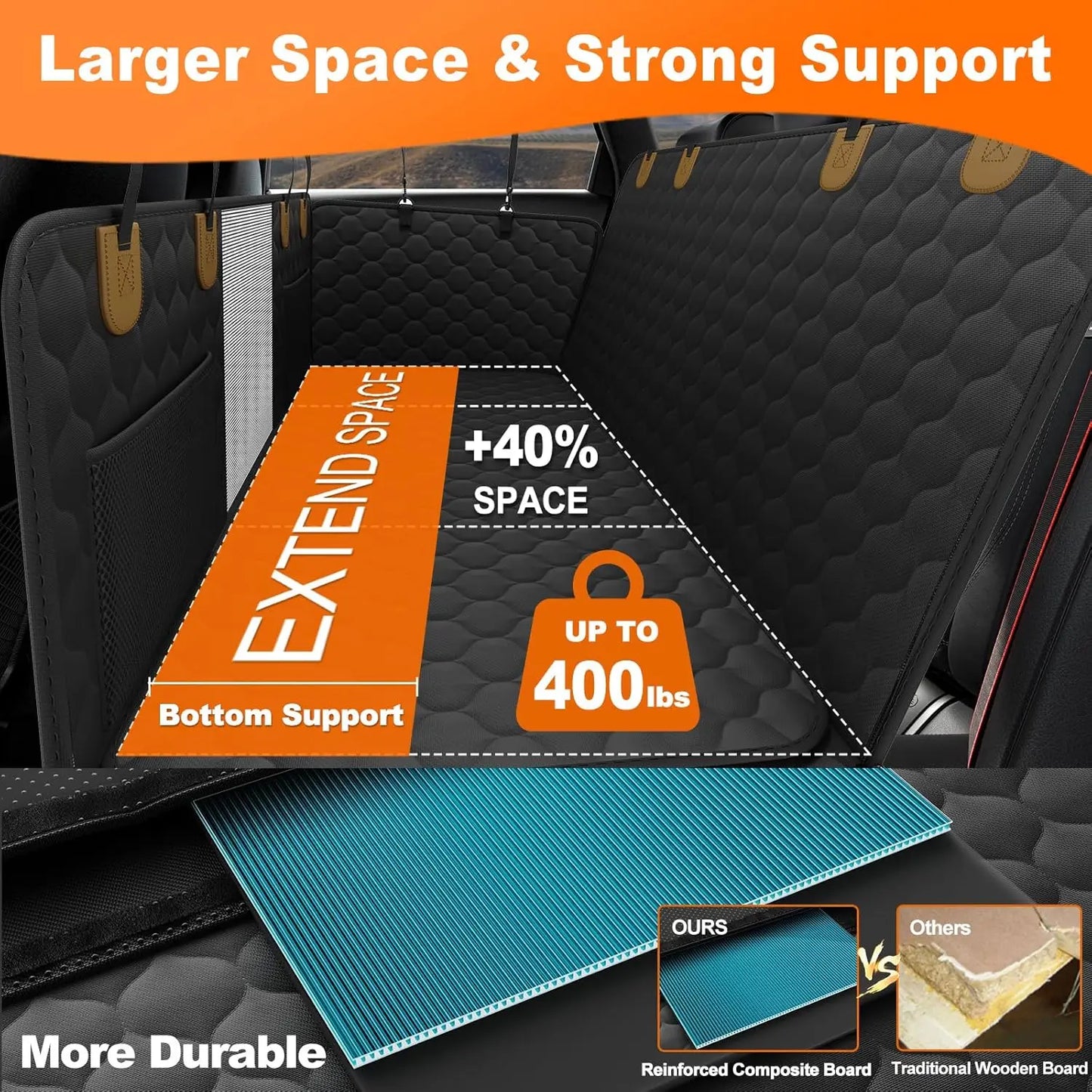 Waterproof Pet Travel Accessories Foldable Dog Car Seat Safety Hammock Rear Back Seat Protector