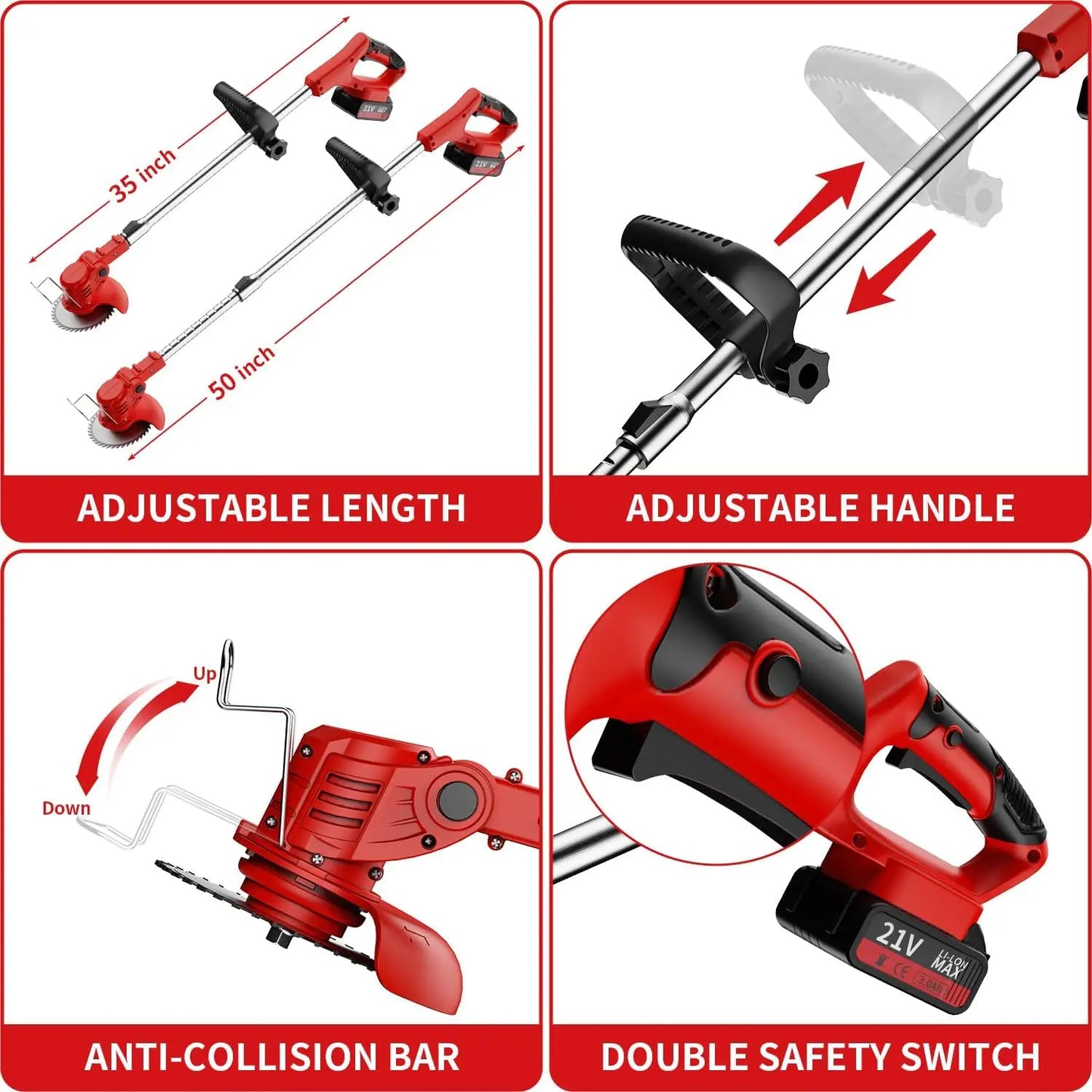 Electric Weed Wacker Powered 3 In 1 Grass Trimmer Edger