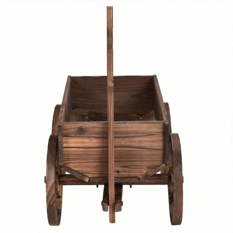 Wagon Flower Planter Pot Stand W/Wheels ,Planter for Flowers Herbs Vegetables for  Home Garden Outdoor Decor New