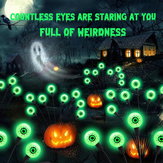 2/4/6 Pack Halloween Decorations Outdoor Solar Scary Eyeball Lights, Purple/Green Eyeball Lights, For Yard/ Garden/ Party Decor