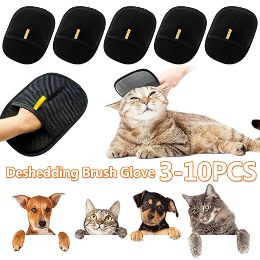 3-10PCS Pet Hair Remover Mitt Pet Grooming Gloves Deshedding Brush Glove for Dog Cat Rabbit with Long/Short/Curly Hair
