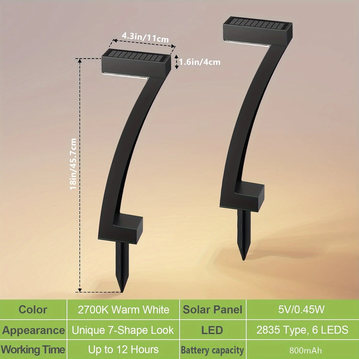 6Pack Bright Solar Outdoor Lights Pathway 12H Garden Yard Walkway