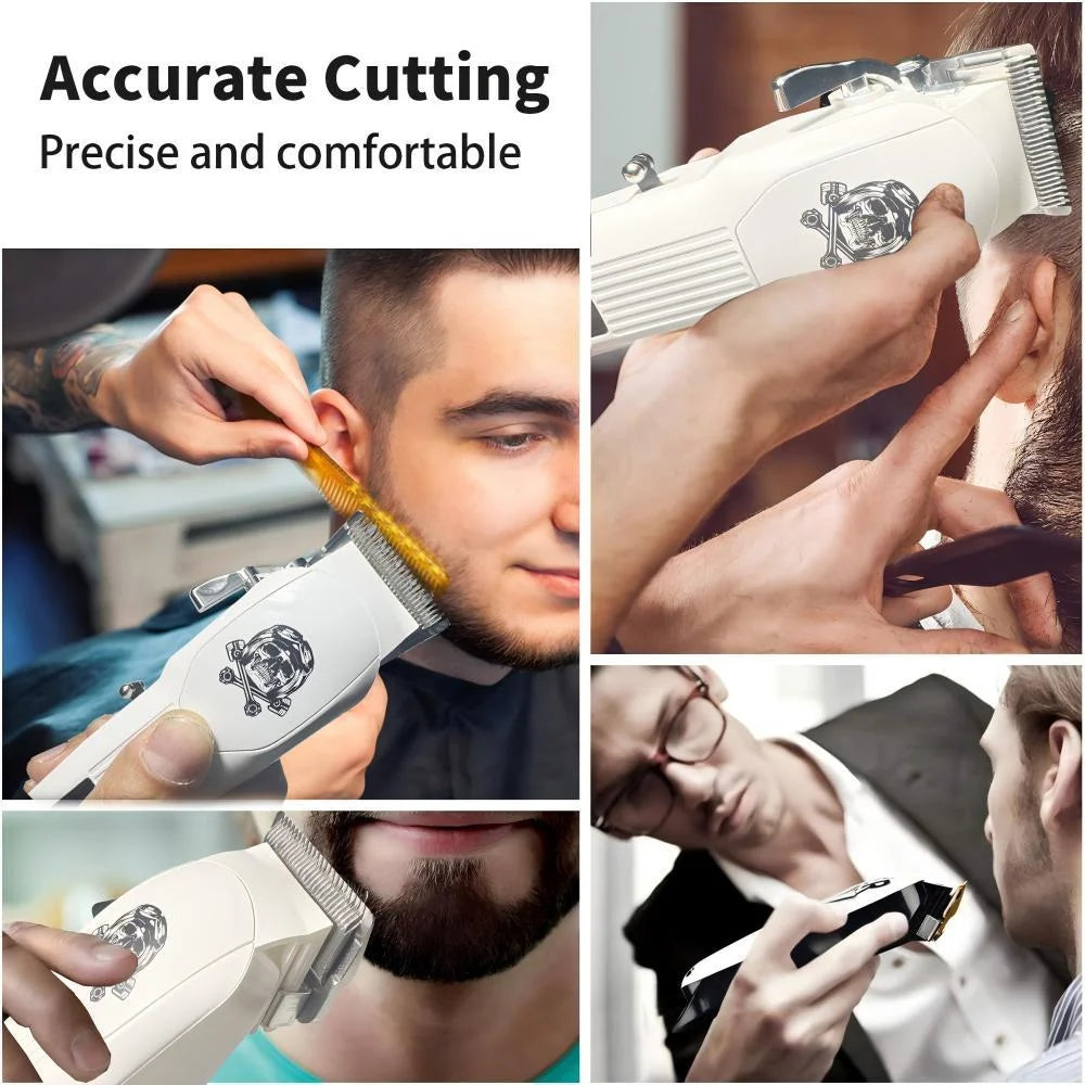 LARGNER Hair Clippers Men, Beard Trimmer Professional Cordless Electric Shaver Machine 6000RPM Grooming Haircut Kit