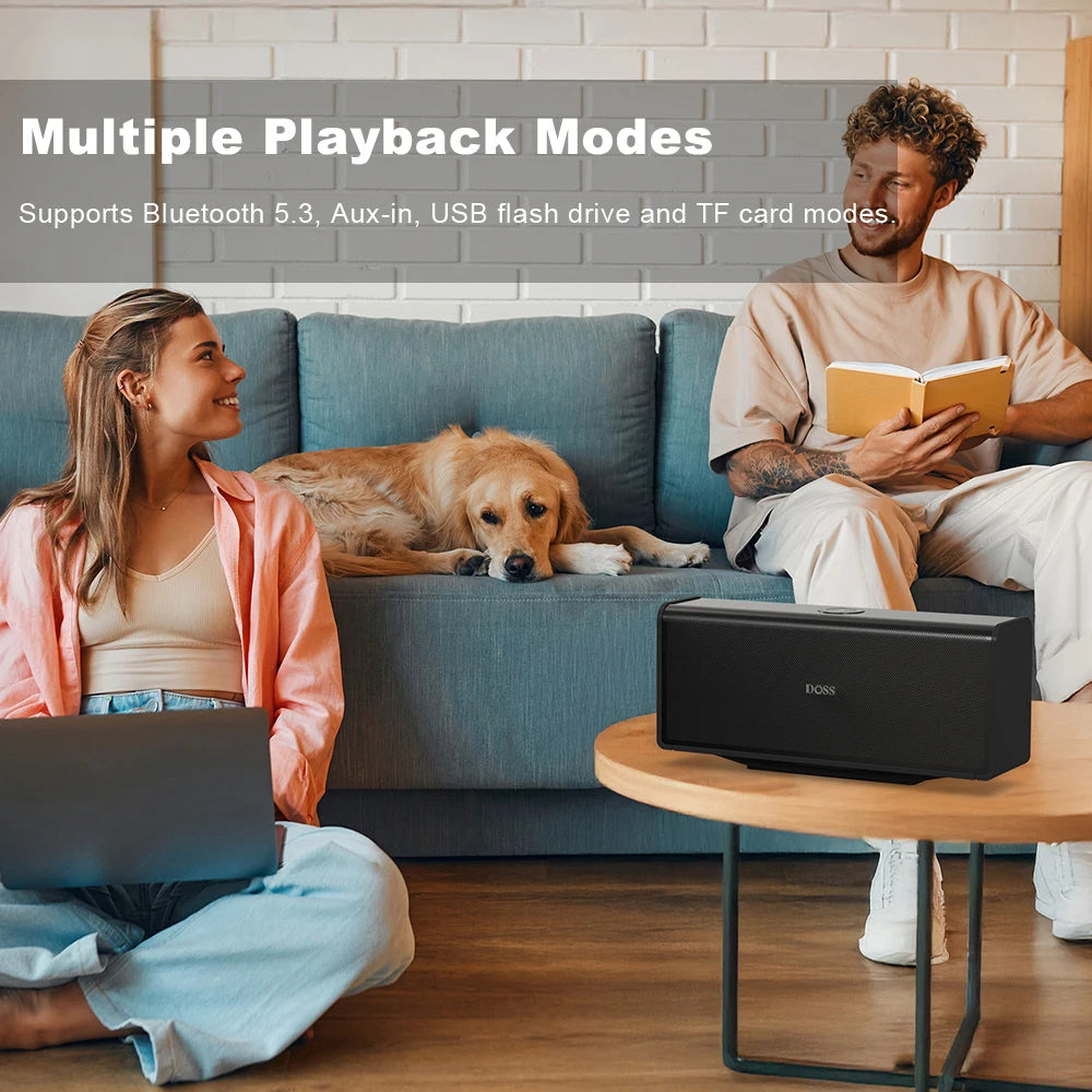 Doss Home Bluetooth Speaker 80W TWS Stereo Pairing 18 Hours