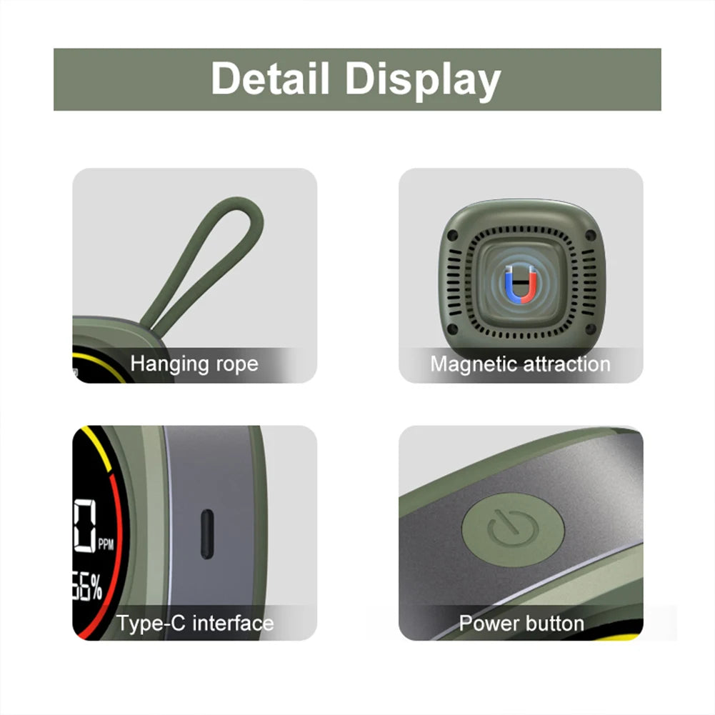 3 In 1 CO Detector Alarm Temp Humidity Sensor with Magnetic Suction CO Temperature Humidity Detector for Outdoor Camping RV Car