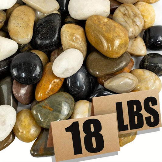 18 Lbs River Rocks Pebbles 1 to 2 Inch Polished Stones