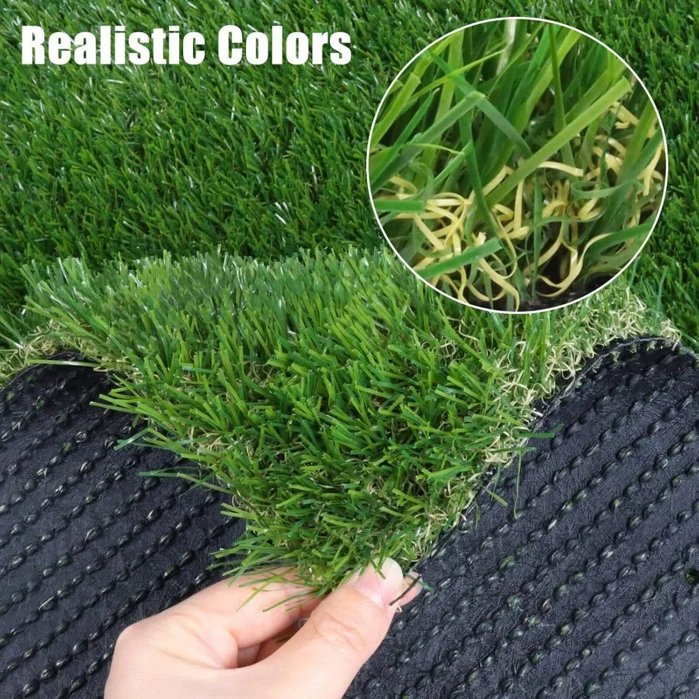 Artificial Turf Synthetic Grass Pile High, Artificial Grass Mat with Drainage, Outdoor Landscape, Fake Lawn, Garden, Patio