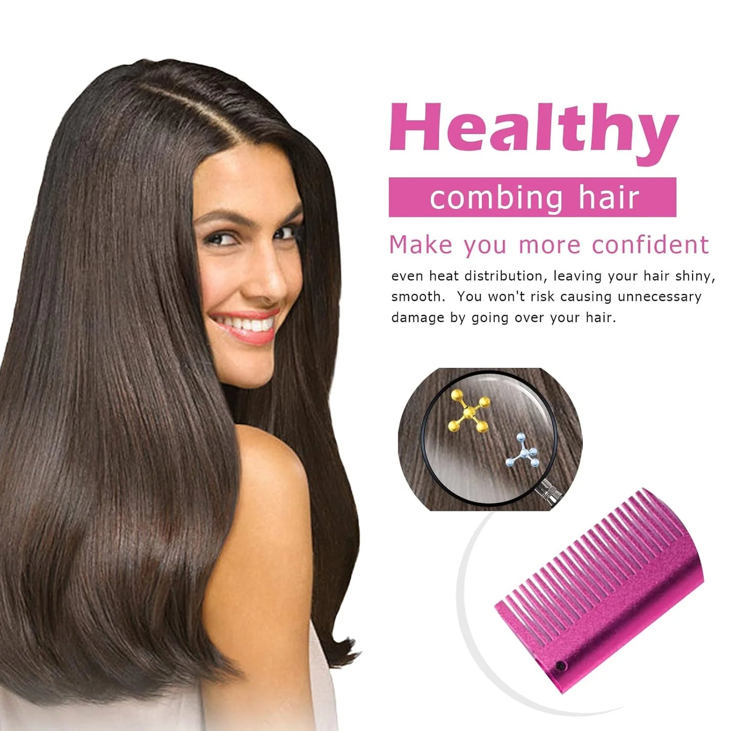 Electric Hot Heating Comb Curling Iron Pressing Comb for Wig Fast Heating Straightening Brush Hair Wax Stick Styling Tool Set
