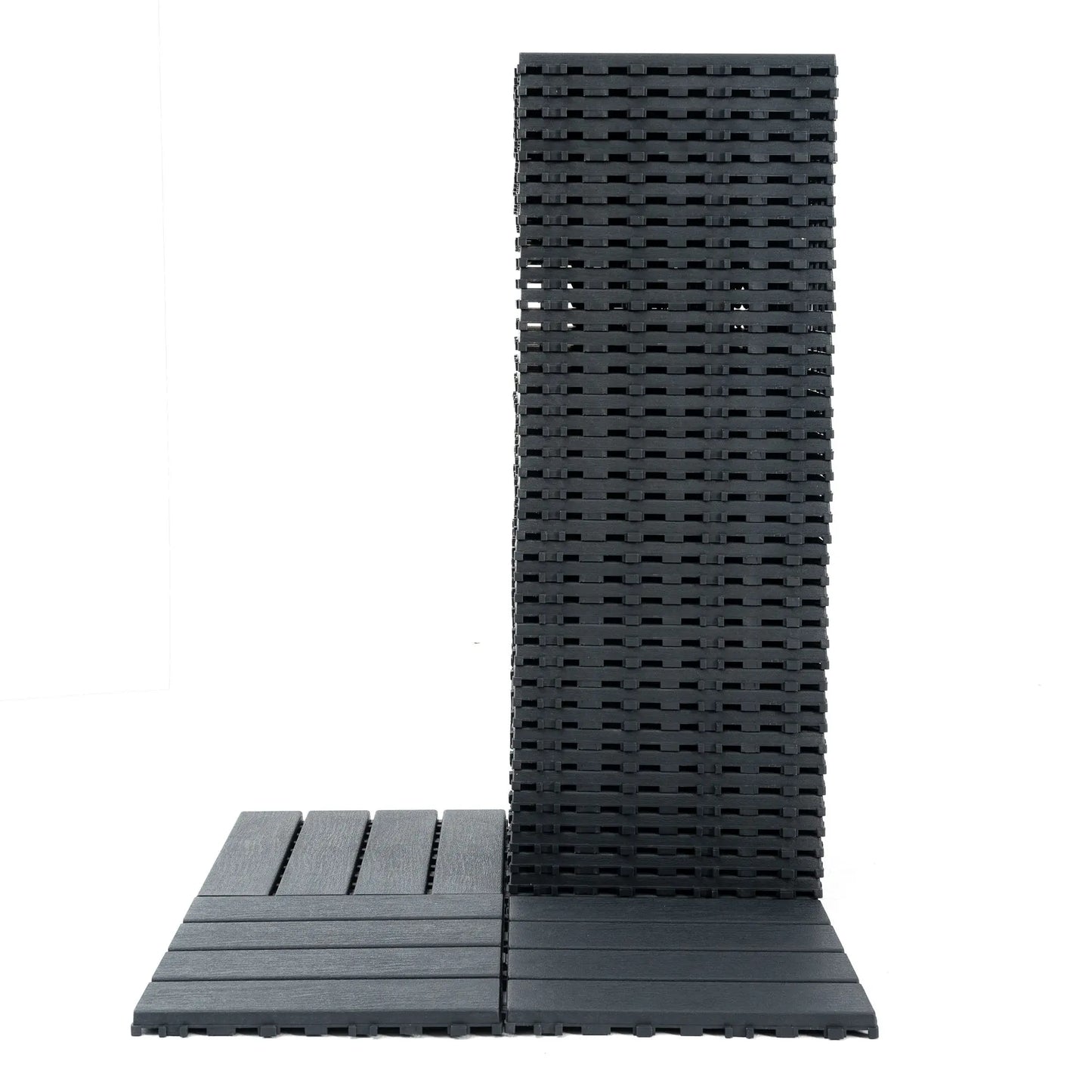 44 Pack Wood grain Interlocking Patio Deck Tiles- 12x12 Inch, Easy Install for Poolside, Balcony, Backyard-Durable Polypropylene