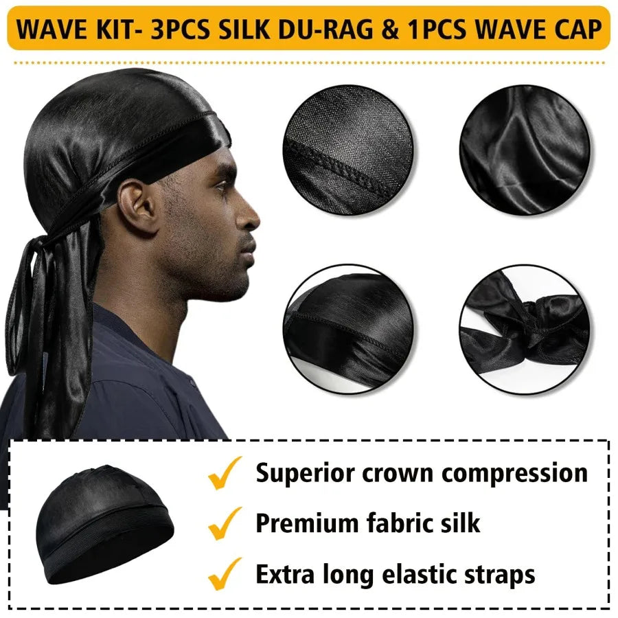 Wave Pomade 360 Style Greasy Pomade with Wave Brush Strong Hold Sport Wave Training Hair Cream for Layered Waves Moisture Shine