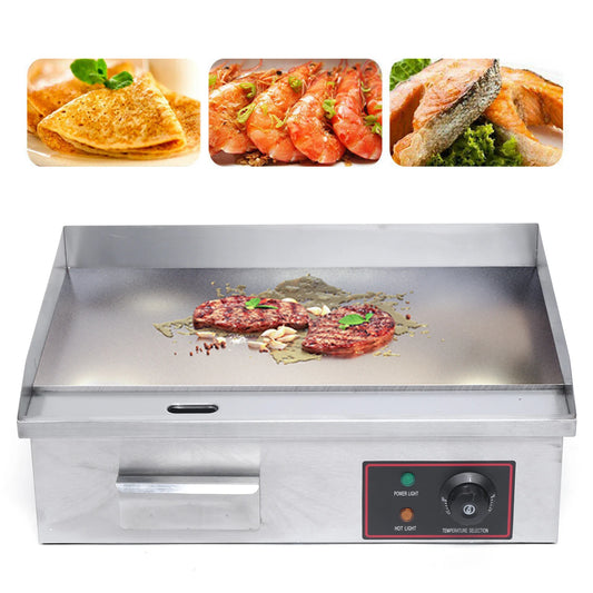 Flat Top Grill 22 Inch Commercial Electric Countertop Griddle Nonstick Restaurant Teppanyaki Cooking Stove for Outdoor Home Barbecue