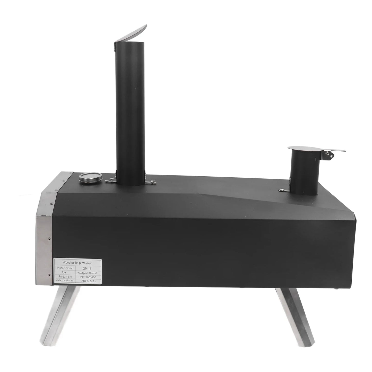 Outdoor Pizza Oven Wood Fired Maker Outside Stove 12in Portable Stainless Steel Wood Burning Outdoor Pizza Oven for Backyard
