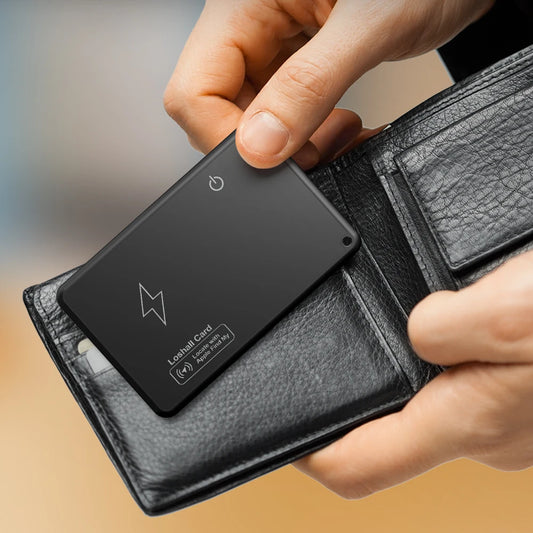 Wireless Charging Wallet Tracker Card Waterproof Work with Apple Find My App GPS Locator Thin GPS Item Finder for Purse Passport