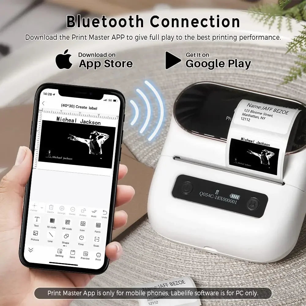 Phomemo M220 Bluetooth Label Printer Thermal QR Code