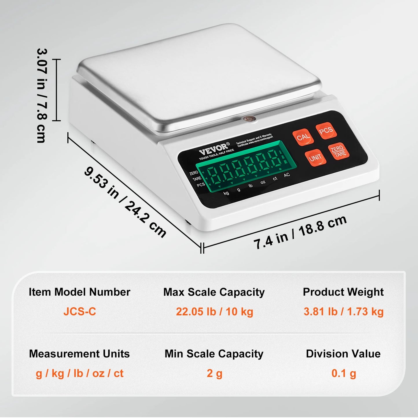 SucceBuy 10kg x0.1g Digital Counting Scale Electronic Laboratory Balance with LED Screen Table Top Scale for Industrial Weighing