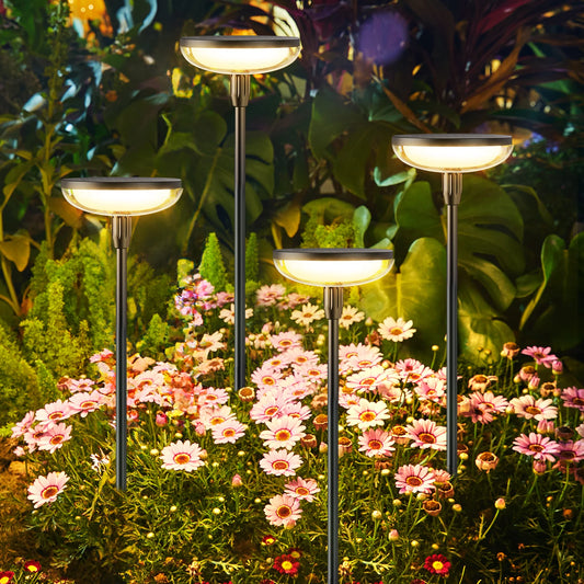 6Pack Solar Garden/Path Lights, 40Lumens, 14Hrs, 31" Tall, Auto On/Off for Yard/Patio/Path/Lawn