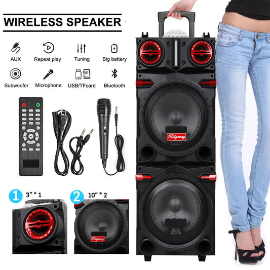 9000W Portable Bluetooth Speaker Heavy Bass 10in Subwoofer