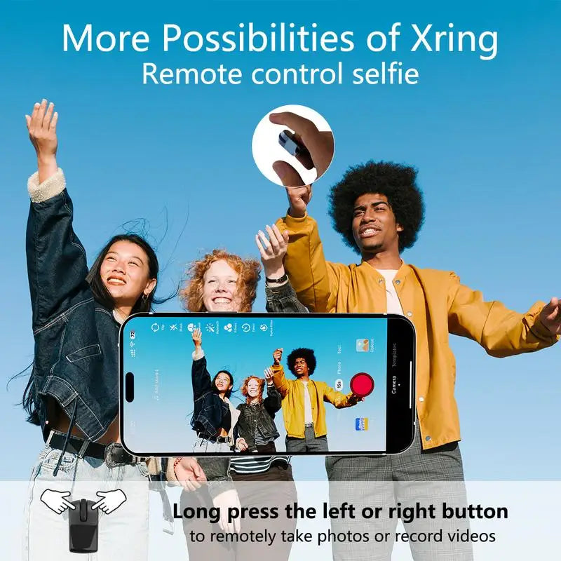 Xring Mouse Ring Remote Control with Touchpad, Bluetooth/2.4G Wireless Scrolling Ring Air Mouse for Short Video, Page Turner
