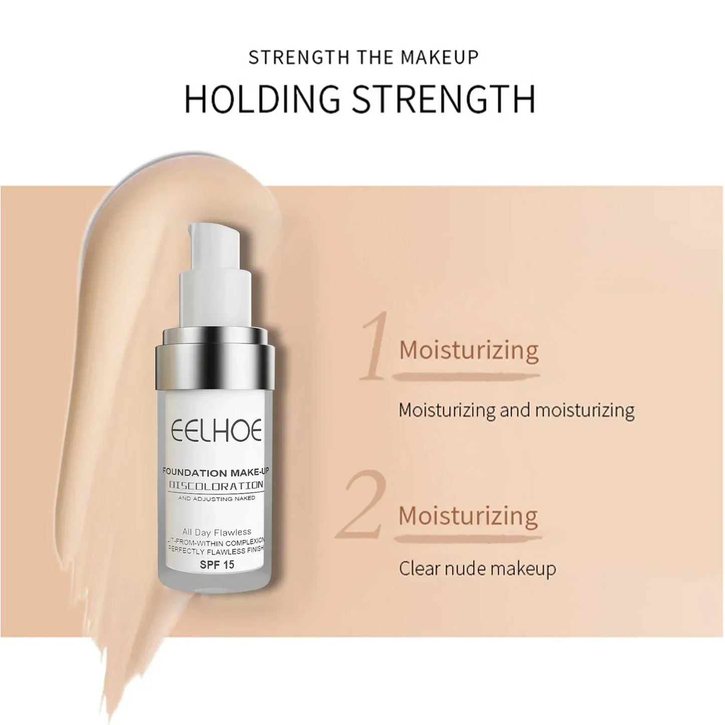 3pcs Color Changing Foundation Liquid Brighten Skin Tone Concealer High Full Coverage Face Moisturizing Waterproof Base Makeup