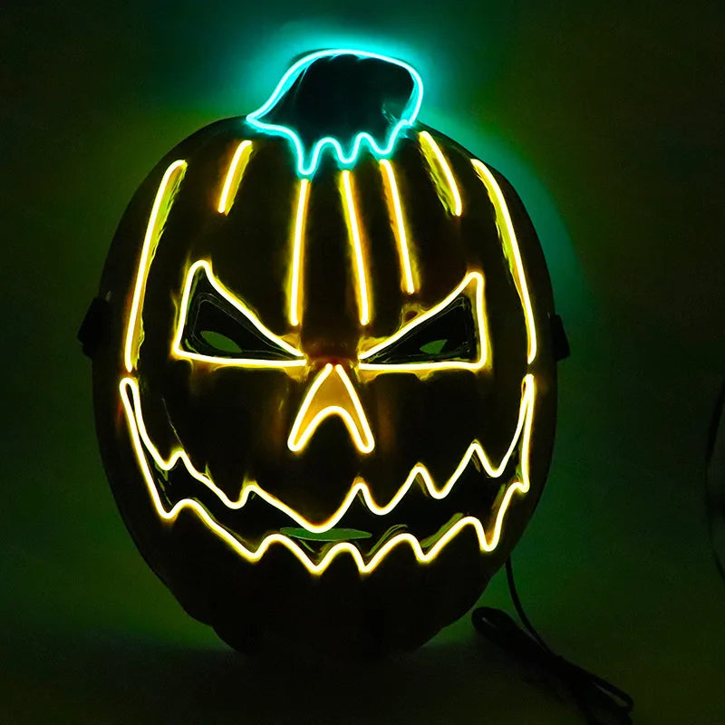 Halloween LED Mask Neon Glow Party Masquerade Mask Glow