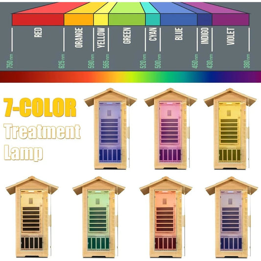 Outdoor Far Infrared Sauna 6 Carbon Panels Bluetooth LED