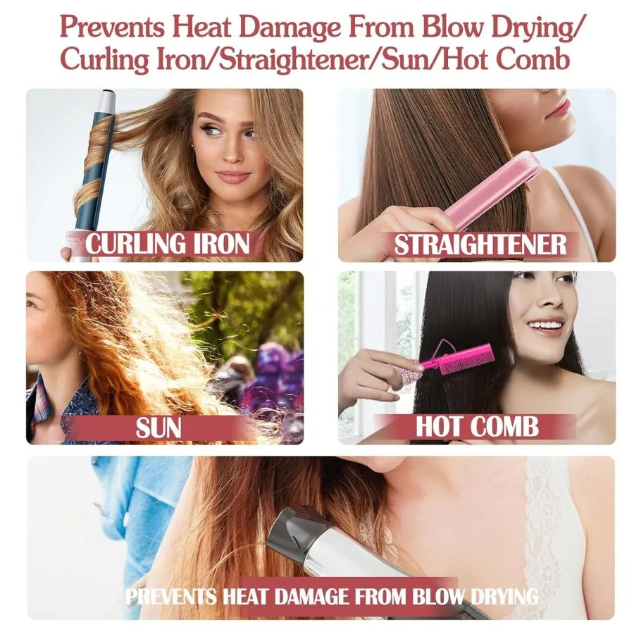 Thermal Protectant Spray Hair Growth Oil Heat Protector Serum Moisturizing Essence Conditioner Spray Satin Bonnet Detangler Comb