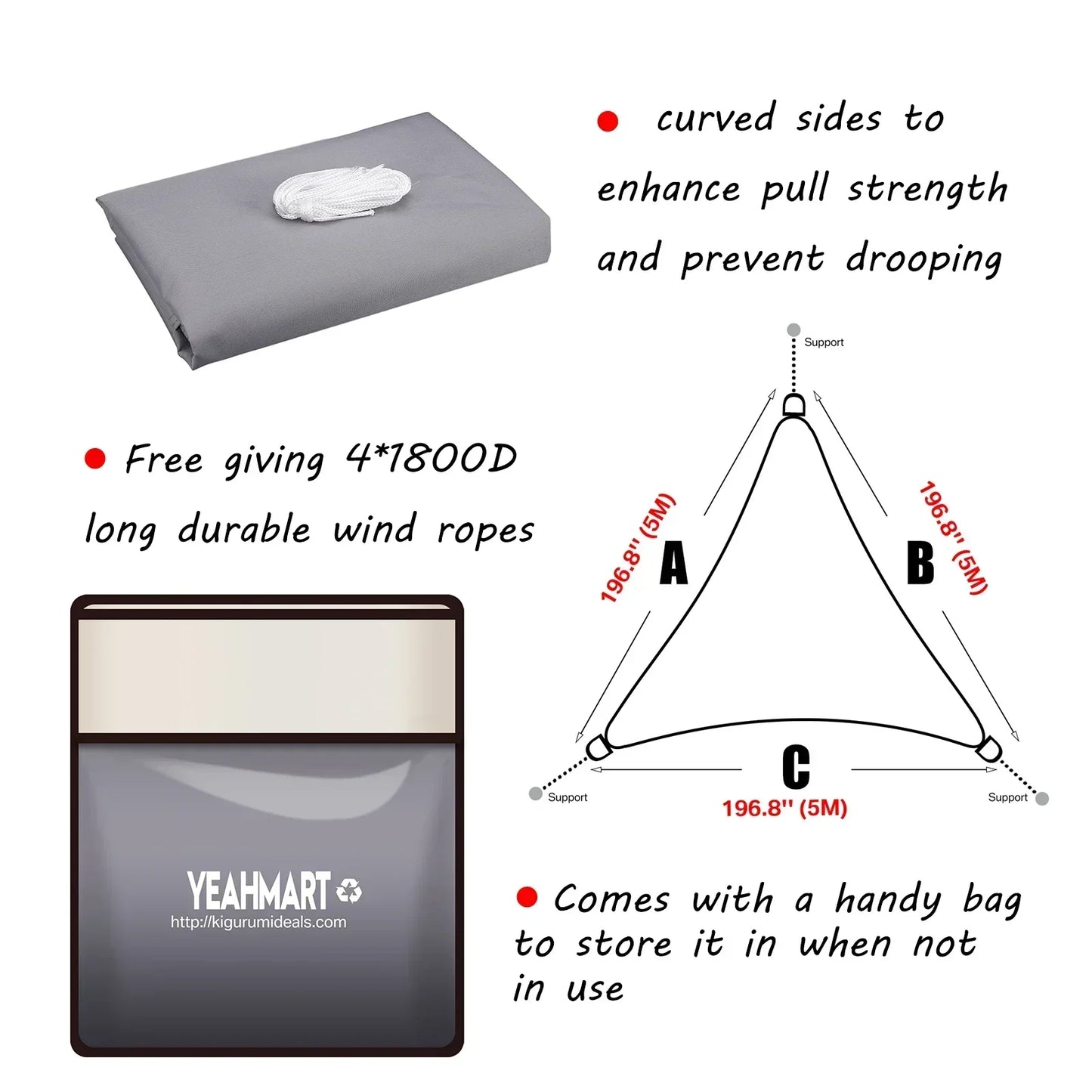 Triangle Sun Shade Sail Waterproof Outdoor Garden Patio Party Sunscreen Awing Sun Canopy For Beach Camping Tent Pool Protection