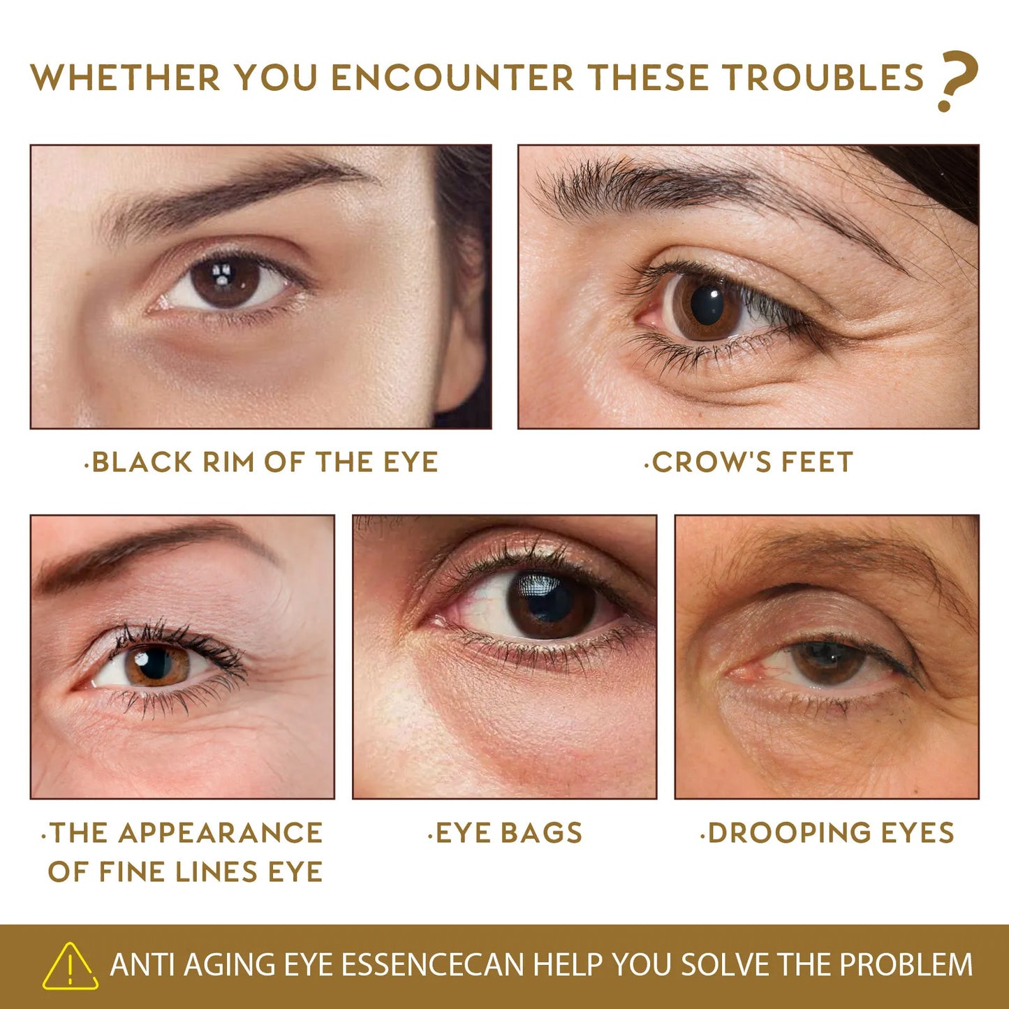 EELHOE Coffee Eye Lifting Essence Dark Circles and Pores Reduces Fine Lines Moisturizing and Nourishing Eye Treatment Essence