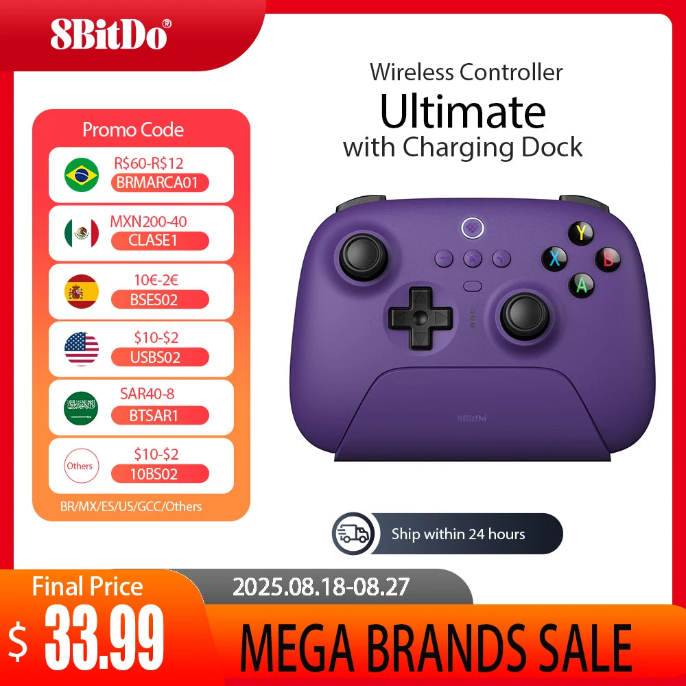 8BitDo Ultimate 2 4G Wireless Hall Effect Joystick Android