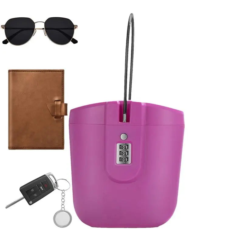 Outdoor Portable Safe Box Beach Bucket With Steel Wire Safes 3-Digit Password Lock Storage For Riding Sports Swimming