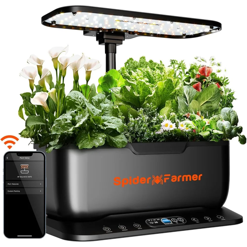 SmartG12 Hydroponics Growing System, 12 Pods Indoor Garden with 36W LED Grow Light Full-Spectrum, APP & WiFi Controlled