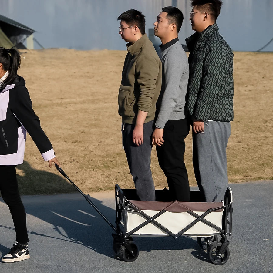 Collapsible Folding Utility Beach Cart Wagon Heavy Duty Large Capacity Fold Wagon Outdoor Trolley