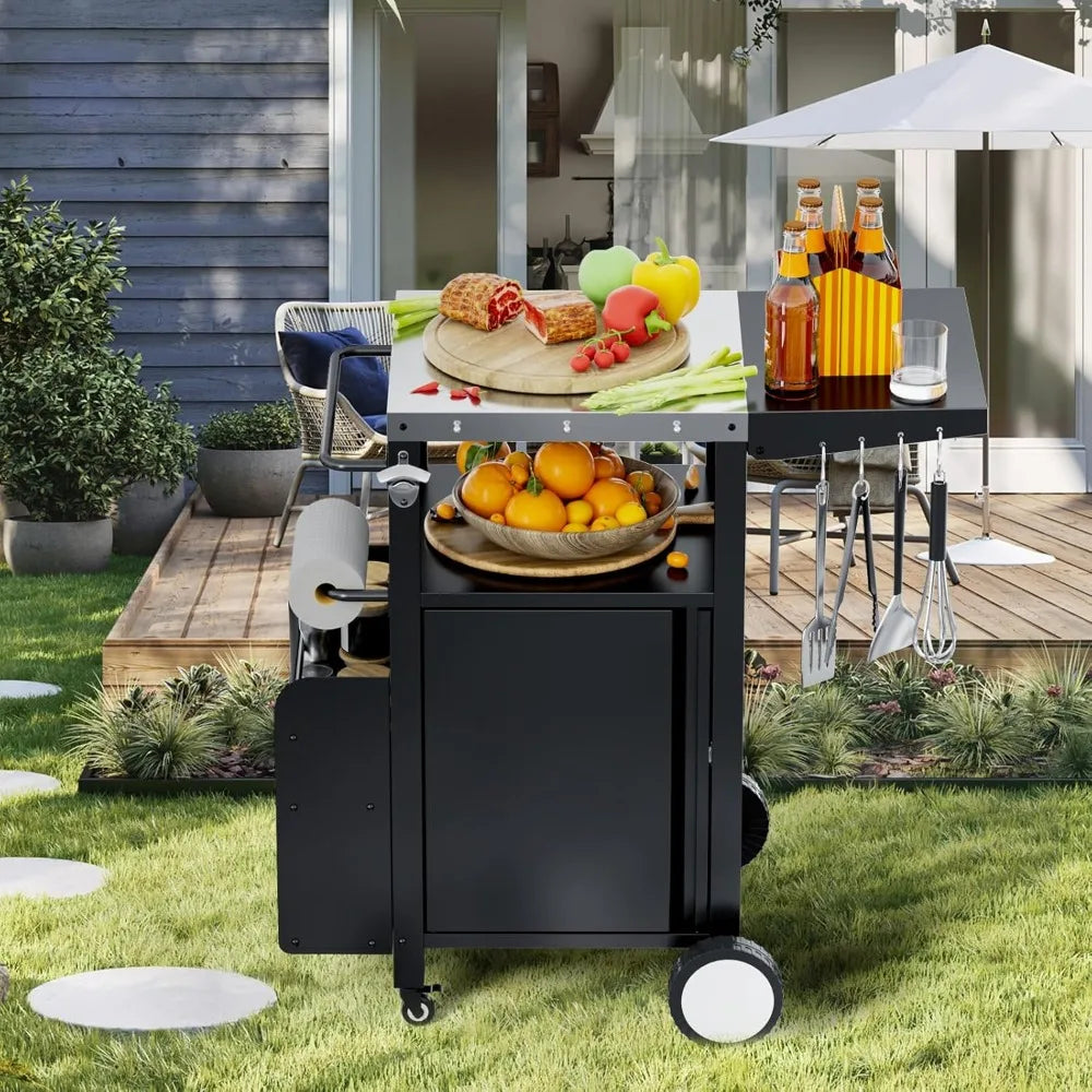 Outdoor Grill Cart With Storage Waterproof Patio Island