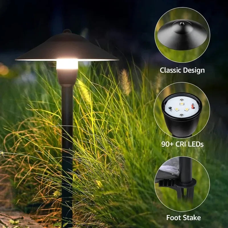 Tool LED Low Voltage Landscape Lights 3W Cast-Aluminum Pathway 12-24V Waterproof Landscape Path Lights 3000K