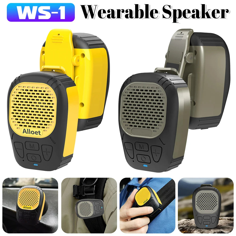 Wearable Bluetooth Speaker With Mic Clip Up To 30 Hours