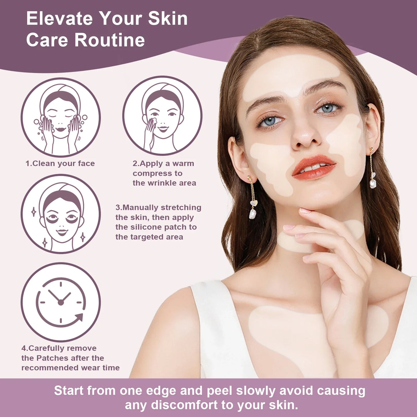 Reusable Silicone Anti-Wrinkle Pad Patch Face Neck Wrinkle Removal Patch Pad Facial Skin Lift Anti Aging Facial Beauty Tools