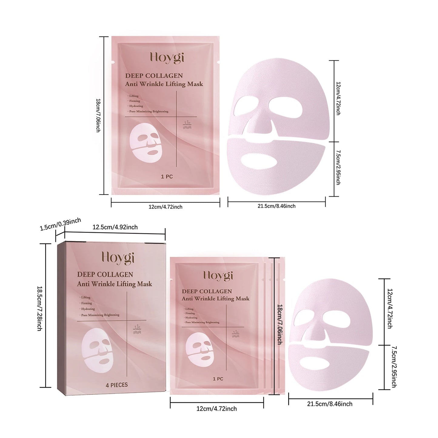 Collagen Face Mask Anti Aging Lifting Firming Brightening Hydrating Facial Mask